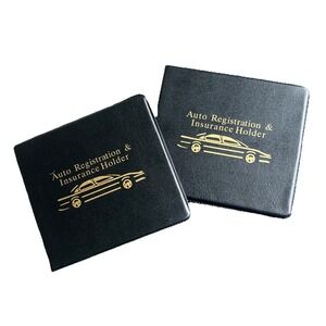 Car Auto Insurance Registration Document Wallet Holders 2 Pack Black Sealed GUC